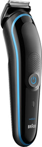 Braun - Wet/Dry Trimmer with 4 Guide Combs - Black/blue