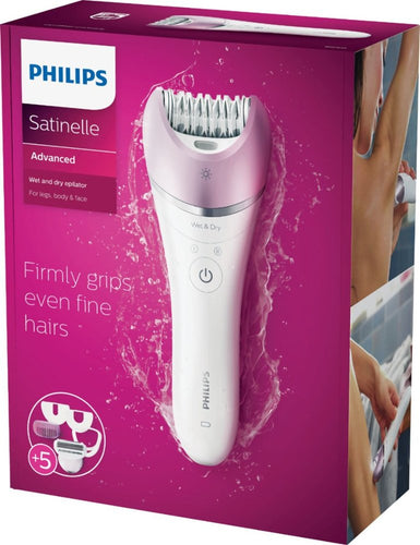 Philips - Satinelle Advanced Wet/Dry Cordless Epilator - Purple/White